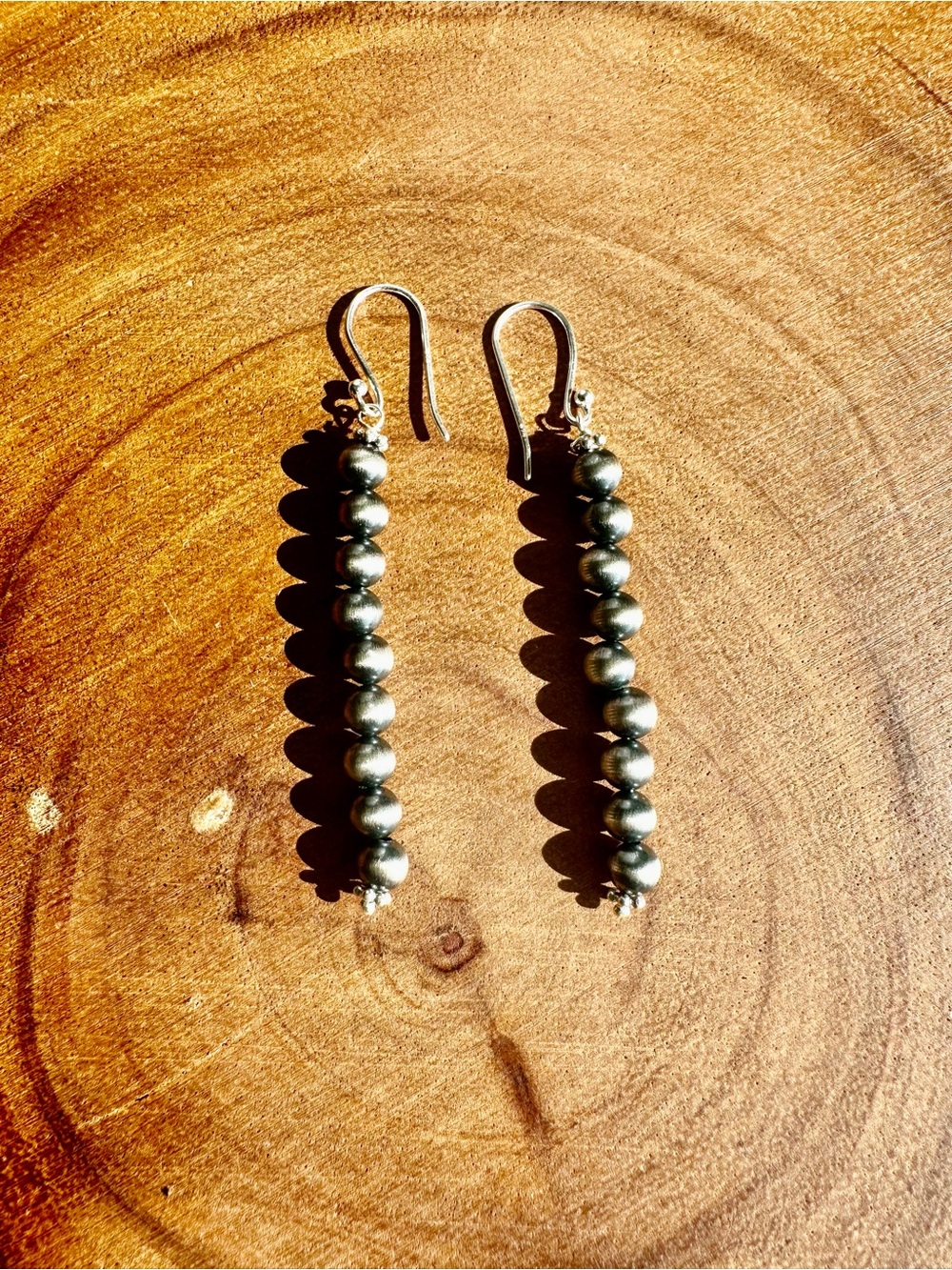 Sterling Silver Desert Pearl Bead Drop Earrings